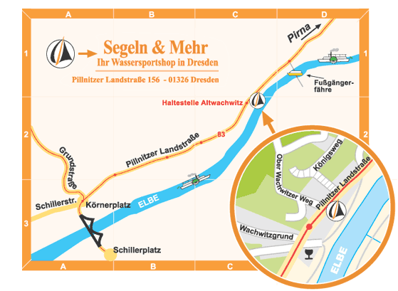 Segeln & Mehr Ihr Wassersportshop in Dresden, Pillnitzer Landstraße 156, 01326 Dresden